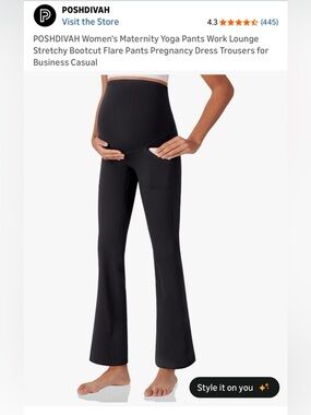 High-Rise Maternity Black Yoga Pants - Stretchy Flare Leg